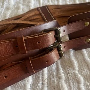 Vintage quality brown leather belt